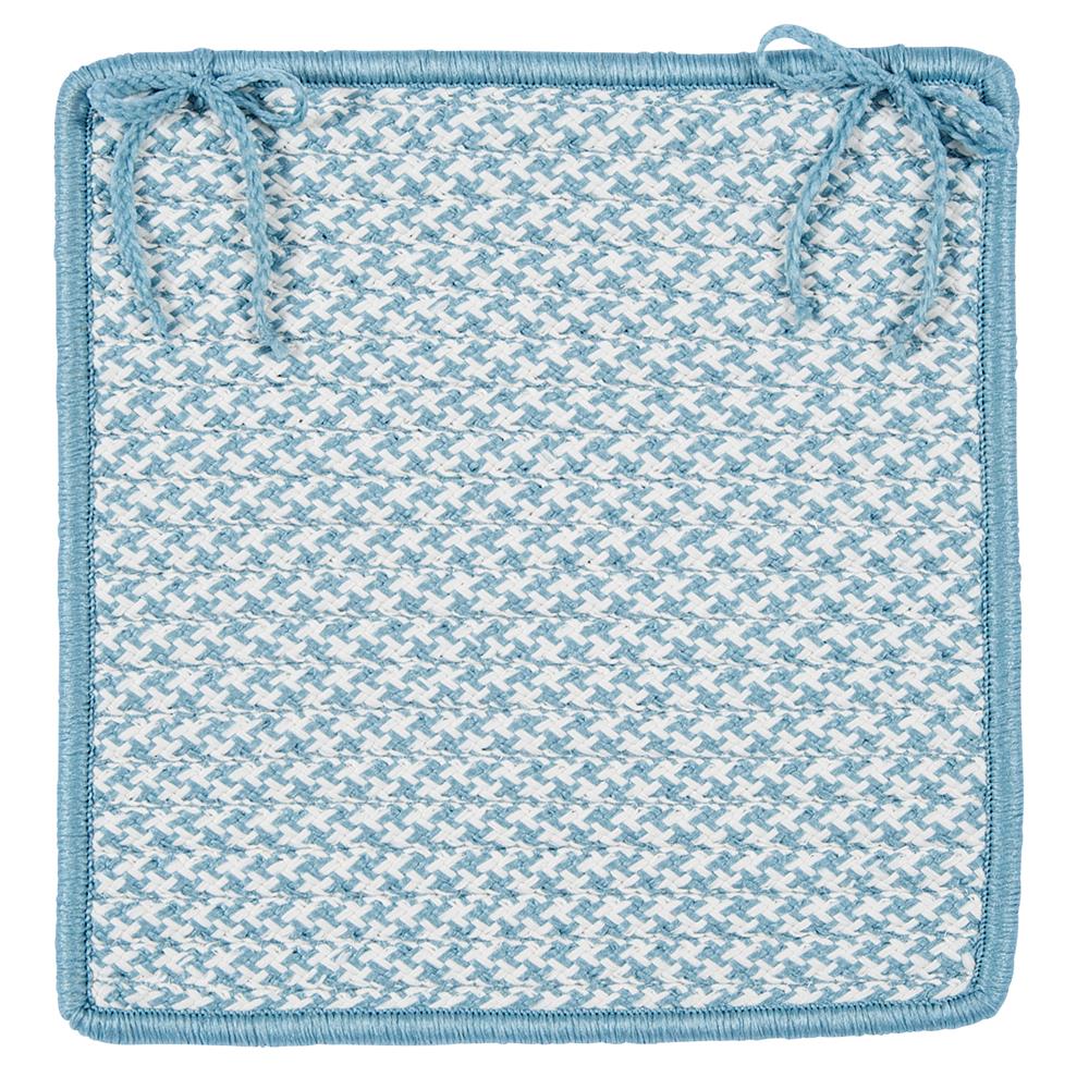 Colonial Mills OT56A015X015SX Outdoor Houndstooth Tweed - Sea Blue Chair Pad (single)